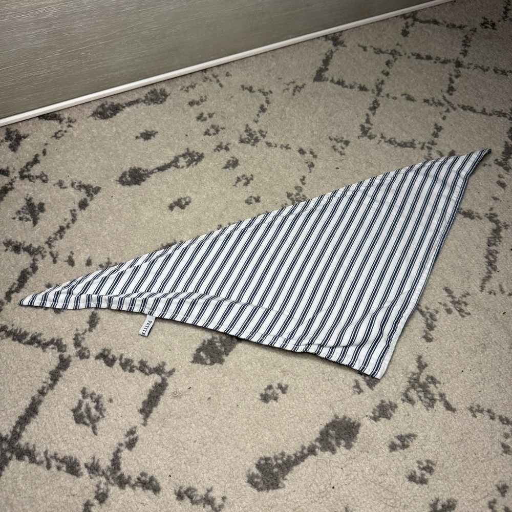 PETITE PLUME Cotton Striped Navy Dog Bandana